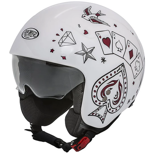 Casco Moto Mini Jet Premier ROCKER CT 8 White 3 Casco Moto Mini Jet Premier ROCKER CT 8 White