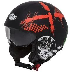 Casco Moto Mini Jet Premier ROCKER RX 9 BM Matt Schwarz Rot