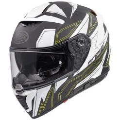 DEVIL EL Y BM Premier Integral Motorradhelm Weiß Schwarz Matt Grün