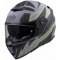 DEVIL EL Y Grau BM Premier Integral Motorradhelm Grau Schwarz Matt Grün
