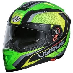 Helm Moto Integral Premier Vyrus MP6 BM Schwarz Green Fluorescent Yellow Opaque