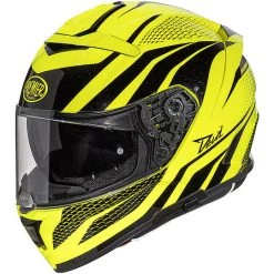 Premier Integraler Motorradhelm Aus Fiber DEVIL PR FLUO Gelb Fluo Schwarz
