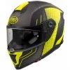 Integraler Motorradhelm Aus Premier Fiber HYPER BPY9 BM Grau Gelb Opak