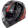 Integraler Motorradhelm In DEVIL GT17 Premier Fiber Rot Schwarz