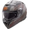 Integraler Motorradhelm In Fiber DEVIL EL93 Premier Grau Matt Rot