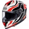 Integraler Motorradhelm In Premier Fiber HYPER RW2 Weiß Schwarz Rot