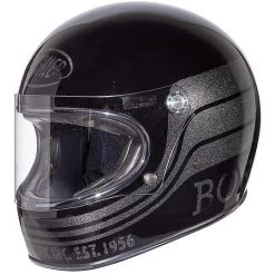 Integraler Motorradhelm Vintage 70er Premier Trophy BTR9 Schwarz Grau