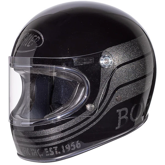 Integraler Motorradhelm Vintage 70er Premier Trophy BTR9 Schwarz Grau 3 Integraler Motorradhelm Vintage 70er Premier Trophy BTR9 Schwarz Grau