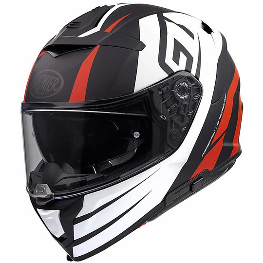 Integrierter Motorradhelm Aus DEVIL GT92 Premier Fibre BM Schwarz Weiß Rot Matt 3 Integrierter Motorradhelm Aus DEVIL GT92 Premier Fibre BM Schwarz Weiß Rot Matt