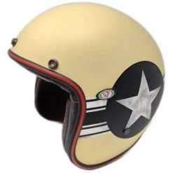 Motorrad Helm Jet Custom Premier VINTAGE CLASSIC STAR CAP CREME