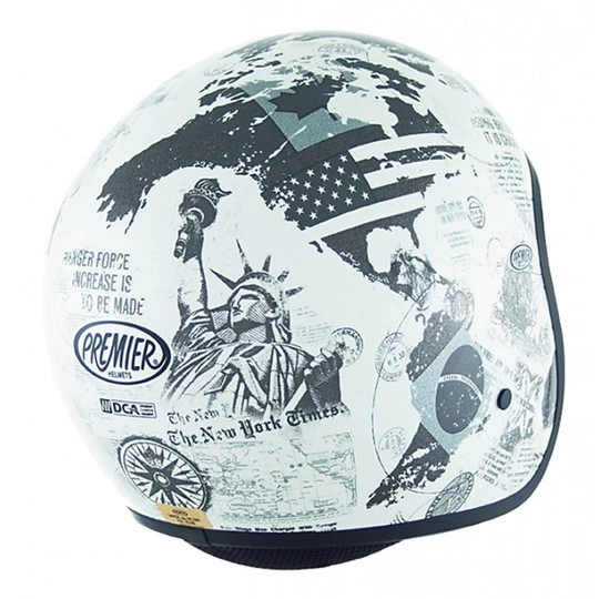 Motorrad-Helm Jet Premier Vintage Faser Mit Integriertem Visier Welt TR8 Weiß 6 Motorrad-Helm Jet Premier Vintage Faser Mit Integriertem Visier Welt TR8 Weiß – Bild 4