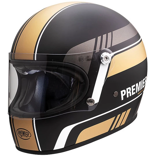 Motorrad Integralhelm Vintage 70er Premier Trophy BL19 BM Schwarzgold 3 Motorrad Integralhelm Vintage 70er Premier Trophy BL19 BM Schwarzgold