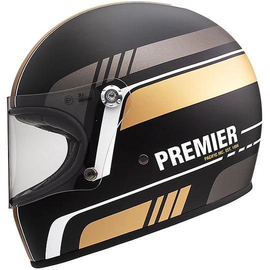 Motorrad Integralhelm Vintage 70er Premier Trophy BL19 BM Schwarzgold 4 Motorrad Integralhelm Vintage 70er Premier Trophy BL19 BM Schwarzgold – Bild 2