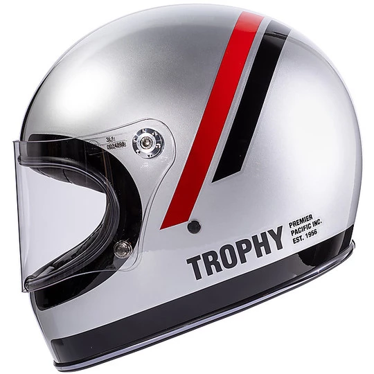 Motorrad Integralhelm Vintage 70er Premier Trophy DO Grau Verchromt 4 Motorrad Integralhelm Vintage 70er Premier Trophy DO Grau Verchromt – Bild 2
