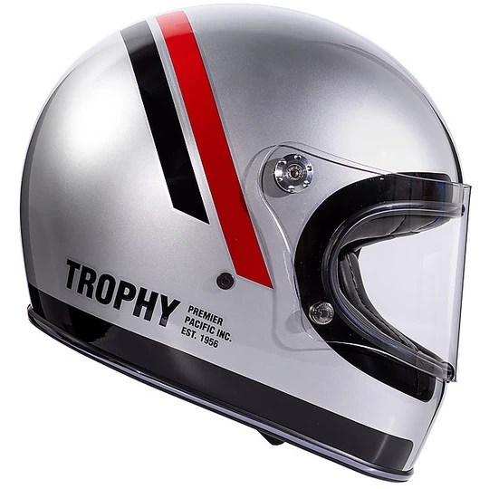Motorrad Integralhelm Vintage 70er Premier Trophy DO Grau Verchromt 5 Motorrad Integralhelm Vintage 70er Premier Trophy DO Grau Verchromt – Bild 3