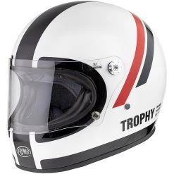 Motorrad Integralhelm Vintage 70er Premier Trophy DO8 Glossy White