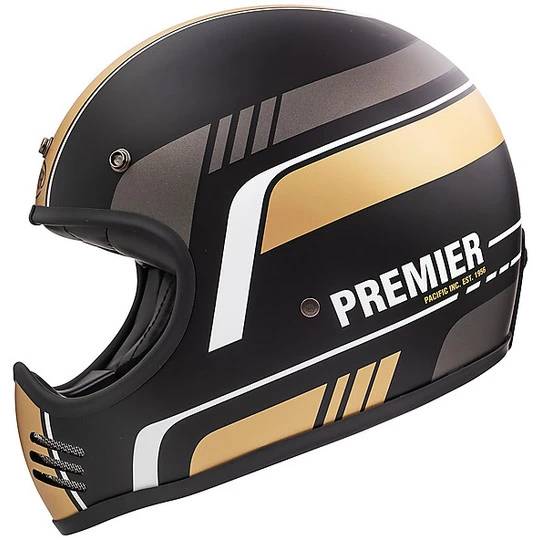 Motorrad Integralhelm Vintage Premier MX BL19 BM Schwarz Gold Matt 4 Motorrad Integralhelm Vintage Premier MX BL19 BM Schwarz Gold Matt – Bild 2