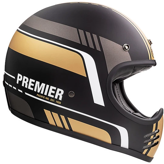 Motorrad Integralhelm Vintage Premier MX BL19 BM Schwarz Gold Matt 5 Motorrad Integralhelm Vintage Premier MX BL19 BM Schwarz Gold Matt – Bild 3