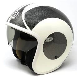 Motorrad-Sturzhelm Jet Fiber Premier Vintage-White Glitter Grey