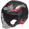 Motorrad-Sturzhelm Jet Premier COOL CAMO RED BM Schwarz Rot Opaque