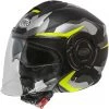 Motorrad-Sturzhelm Jet Premier COOL CAMO YELLOW FLUO BM Schwarz Gelb Opaque