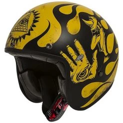 Motorrad-Sturzhelm Jet Premier Le Petit Klassische BD 12BM Matte Black Gold
