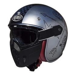Motorrad-Sturzhelm Jet Premier Vintage-Fiber Mask NX Verchromte