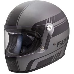 Motorradhelm Integral Vintage 70er Premier Trophy BL17 Bm Grau Matt Schwarz