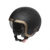 Motorradhelm Jet Custom Premier ROCKER LN 19 BM Schwarz Gold Matt