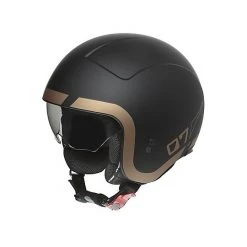 Motorradhelm Jet Custom Premier ROCKER LN 19 BM Schwarz Gold Matt