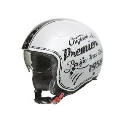 Motorradhelm Jet Custom Premier ROCKER OR 8 Weiß Glanz Schwarz