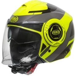 Motorradhelm Jet Premier COOL OPT FLUO Schwarz Grau Fluo Gelb