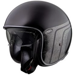Motorradhelm Jet Vintage In Premier Fiber VINTAGE EVO BTR9 Schwarz Glänzend