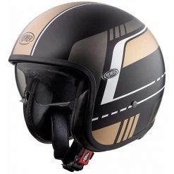 Motorradhelm Jet Vintage VINTAGE EVO BL19 BM Premier Fiber Schwarz Matt Gold