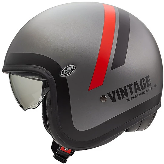 Motorradhelm Jet Vintage VINTAGE EVO DO17 BM Premier Fiber Mattgrau 4 Motorradhelm Jet Vintage VINTAGE EVO DO17 BM Premier Fiber Mattgrau – Bild 2