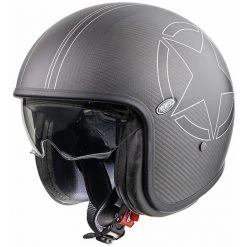 Vintage Carbon Jet Motorradhelm Premier VINTAGE EVO Star Carbon BM Matt