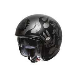 Vintage Jet Motorradhelm In Premier Fiber VINTAGE EVO BD 17 BM Silber Schwarz